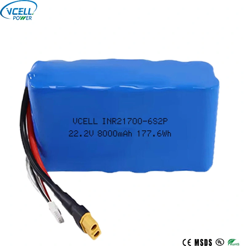22,2V 8000mAh 21700 lithium-ion-batteri