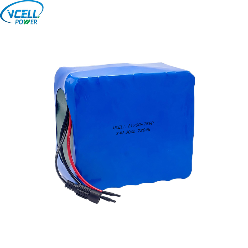 24V 30Ah genopladeligt lithium-ion batteripakke