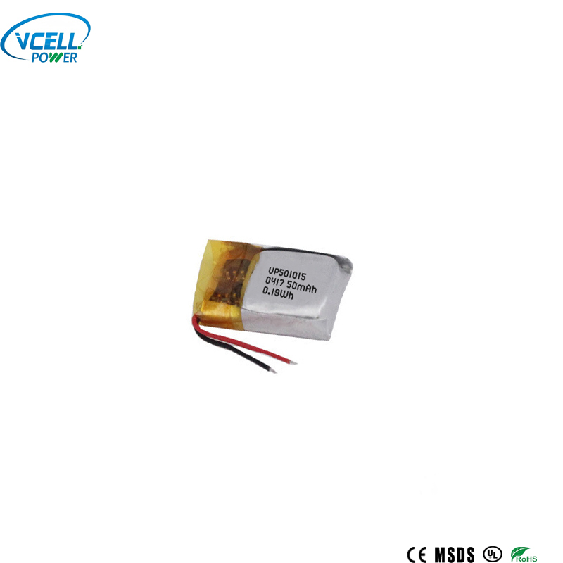 3,7V 501015 50mAh Mini Lithium Polymer batteri